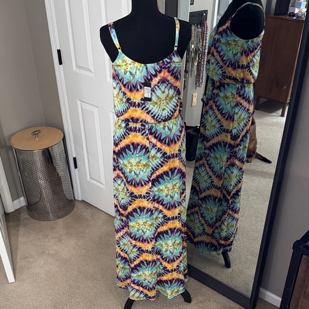 Vibrant Tie-Dye Maxi Dress - Picture 3 of 4